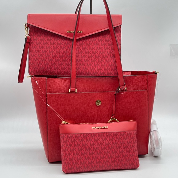 Michael Kors Large Maude Large 3 in 1 Tote Bag Flame